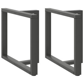 Patas de mesa de comedor en forma de T 2 uds acero